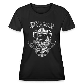 Viking Vikings with shield and axe - Women's Functional T-Shirt - black - Front - AI Model Female 172 light (172cm)