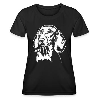 Dachshund Dachshund Teckel Dog Portrait Dogs - Women's Functional T-Shirt - black - Front - AI Model Female 172 light (172cm)