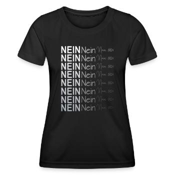 NEIN Bevor Du fragst. Nein Danke - Frauen Funktions-T-Shirt - Schwarz - Vorne - AI Model Female 172 light (172cm)