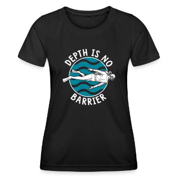 Depth Is No Barrier Diving Fins Goggles - Women's Functional T-Shirt - black - Front - AI Model Female 172 light (172cm)