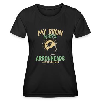 My Brain is 95% Arrowheads Arrowhead Hunter - Women's Functional T-Shirt - black - Front - AI Model Female 172 light (172cm)