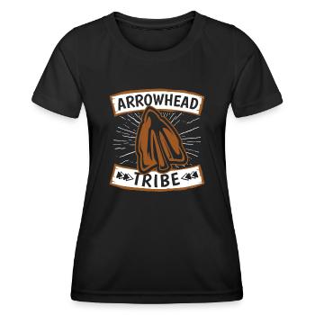 Arrowhead Tribe Jagdspitzen Arrowhead Hunter - Frauen Funktions-T-Shirt - Schwarz - Vorne - AI Model Female 172 light (172cm)