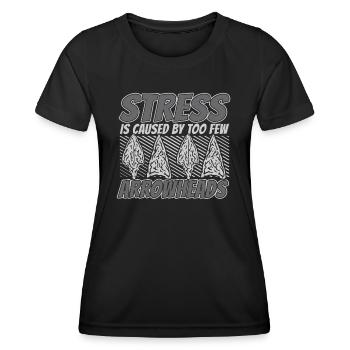 Stress Caused By Too Few Arrowheads Jagdspitzen - Frauen Funktions-T-Shirt - Schwarz - Vorne - AI Model Female 172 light (172cm)