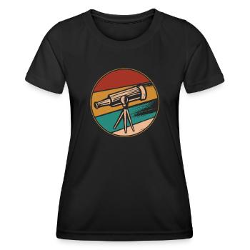 Rétro Cosmologiste Astronomie Photographe Starry Sky - T-shirt sport Femme - noir - Devant - AI Model Female 172 light (172cm)