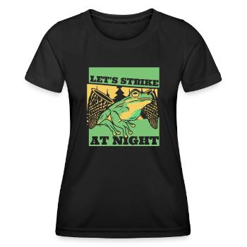 Frappeons la nuit Crapaud Grenouille têtard - T-shirt sport Femme - noir - Devant - AI Model Female 172 light (172cm)