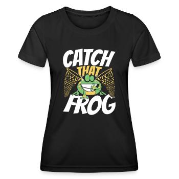 Attrapez cette grenouille Rainette Crapaud Têtard - T-shirt sport Femme - noir - Devant - AI Model Female 172 light (172cm)