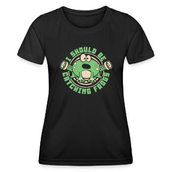 Je devrais attraper des grenouilles crapaud têtard - T-shirt sport Femme - noir - Devant - AI Model Female 172 light (172cm)