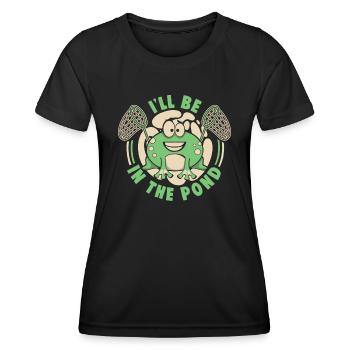 Je serai dans l’étang Têtard Rainette Rainette Grenouille - T-shirt sport Femme - noir - Devant - AI Model Female 172 light (172cm)