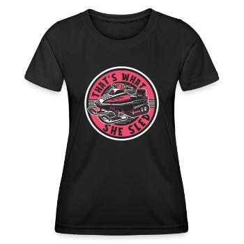 C’est ce qu’elle traîne motoneige motoneige motoneige - T-shirt sport Femme - noir - Devant - AI Model Female 172 light (172cm)