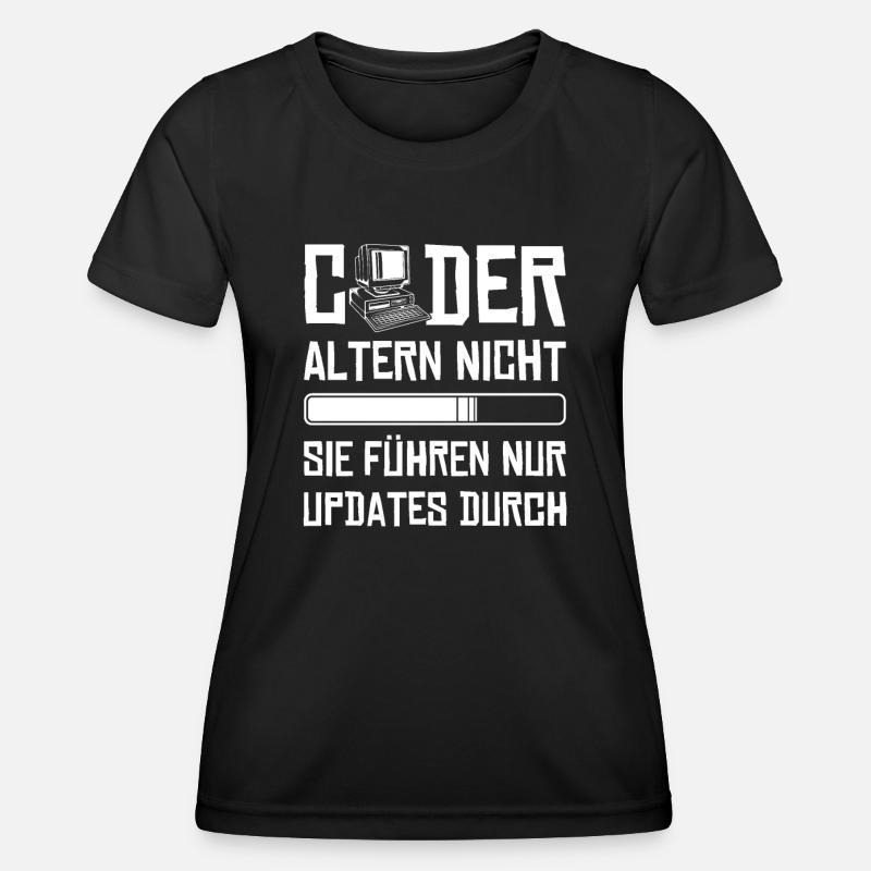 Coder Altern Nicht Developer Softwareingenieur - Frauen Funktions-T-Shirt - Schwarz