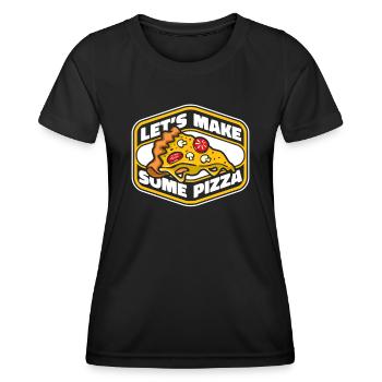 Faisons de la pizza plateau de pizza pizza pizza four pizza - T-shirt sport Femme - noir - Devant - AI Model Female 172 light (172cm)