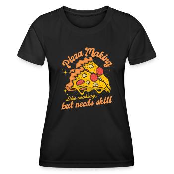 Comme cuisiner mais a besoin de compétences Plateau à pizza - T-shirt sport Femme - noir - Devant - AI Model Female 172 light (172cm)