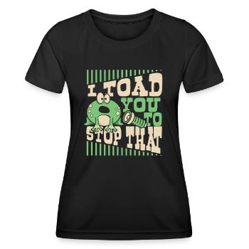 Je te crapauds pour arrêter cette grenouille têtard crapaud - T-shirt sport Femme - noir - Devant - AI Model Female 172 light (172cm)