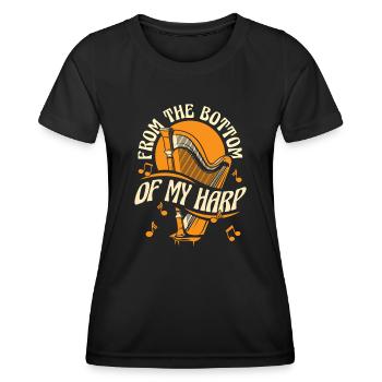 Du bas de ma harpe Harpe Harpe musicale Harpe - T-shirt sport Femme - noir - Devant - AI Model Female 172 light (172cm)