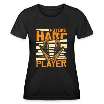 Futur joueur de harpe Harpe Musique Harpe Harpe Harpe Joueur de harpe - T-shirt sport Femme - noir - Devant - AI Model Female 172 light (172cm)