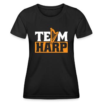 Harpe d’équipe Harpe de concert Harpe Harpe Musique - T-shirt sport Femme - noir - Devant - AI Model Female 172 light (172cm)