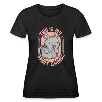 C’est mon animal à queue courte longue queue - T-shirt sport Femme - noir - Devant - AI Model Female 172 light (172cm)