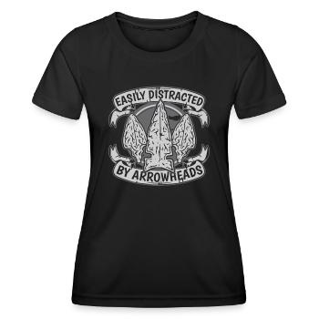Easily Distracted By Arrowheads Jagdspitzen - Women's Functional T-Shirt - black - Front - AI Model Female 172 light (172cm)