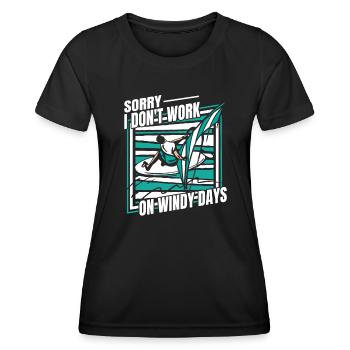 Je ne travaille pas les jours venteux Sports nautiques Surfeur - T-shirt sport Femme - noir - Devant - AI Model Female 172 light (172cm)
