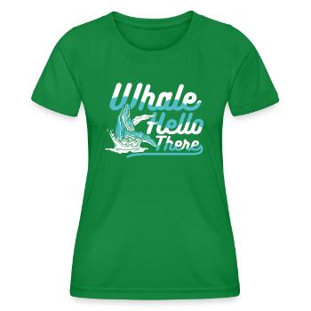 Whale Hello There Blue Beluga Cachalot Whale - Women's Functional T-Shirt - kelly green - Front - AI Model Female 172 dark (172cm)