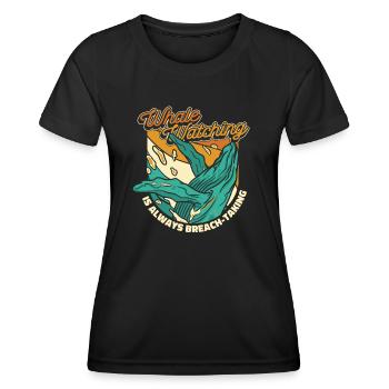 Whale Watching ist immer ein Durchbruchs-Whale - Frauen Funktions-T-Shirt - Schwarz - Vorne - AI Model Female 172 light (172cm)