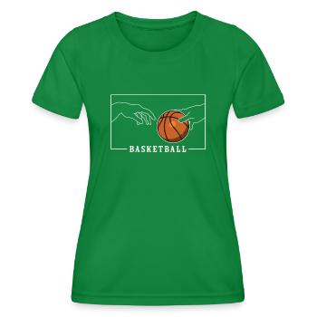 Michelangelo Creation of Adam Basketball - Women's Functional T-Shirt - kelly green - Front - AI Model Female 172 dark (172cm)