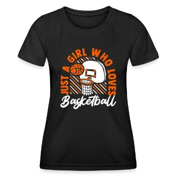 Juste une fille qui aime le basket-ball Joueur de basket-ball - T-shirt sport Femme - noir - Devant - AI Model Female 172 light (172cm)
