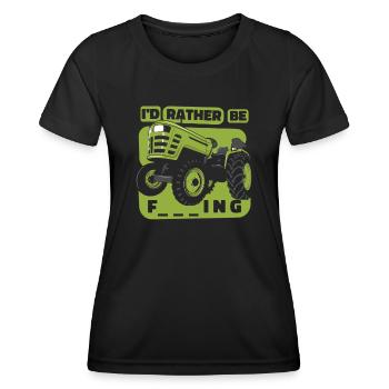 I'd rather be farming organic farmer farmer - Women's Functional T-Shirt - black - Front - AI Model Female 172 light (172cm)