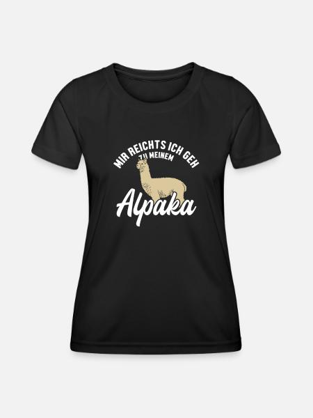 Mir reichts ich geh zum Alpaka Pako Lama Huacaya - Frauen Funktions-T-Shirt - Schwarz