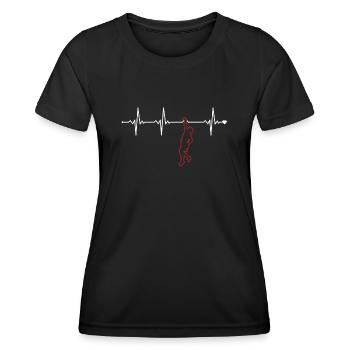 Climbing Heartbeat Bouldern Sportklettern Kraxler - Frauen Funktions-T-Shirt - Schwarz - Vorne - AI Model Female 172 light (172cm)