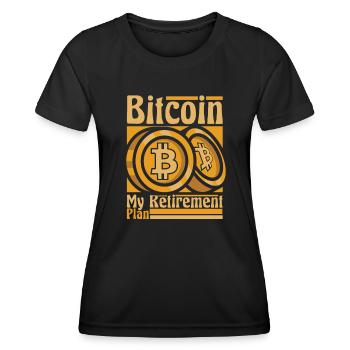 Bitcoin Mon plan de retraite Crypto Crypto-monnaie - T-shirt sport Femme - noir - Devant - AI Model Female 172 light (172cm)