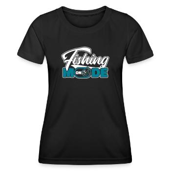Mode de pêche sur les pêcheurs en haute mer Pêcheurs à la mouche - T-shirt sport Femme - noir - Devant - AI Model Female 172 light (172cm)