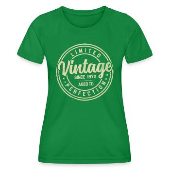 Vintage 1970s 1970s Birthday Gift - Women's Functional T-Shirt - kelly green - Front - AI Model Female 172 dark (172cm)