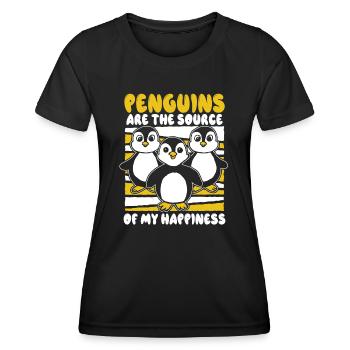 Penguins Are The Source Of My Happiness Seabird - Women's Functional T-Shirt - black - Front - AI Model Female 172 light (172cm)