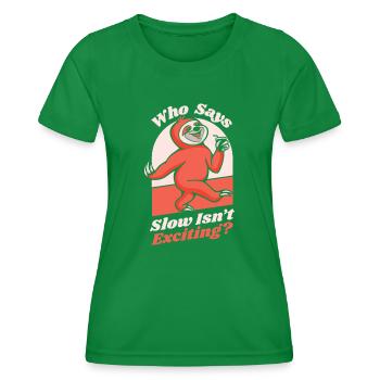 Qui a dit que la lenteur n’était pas excitante Pilosa folivora - T-shirt sport Femme - vert - Devant - AI Model Female 172 dark (172cm)