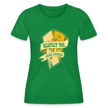 Respektieren Sie die Käsekompetenz Käsehändler Hersteller - Frauen Funktions-T-Shirt - Kelly Green - Vorne - AI Model Female 172 dark (172cm)