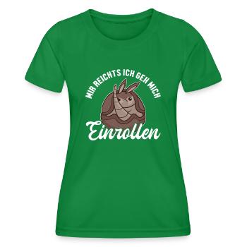 Mir reichts ich geh mich Einrollen Cingulata - T-shirt sport Femme - vert - Devant - AI Model Female 172 dark (172cm)