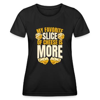 Meine Lieblingskäsescheibe ist eher Maker Queso - Frauen Funktions-T-Shirt - Schwarz - Vorne - AI Model Female 172 light (172cm)