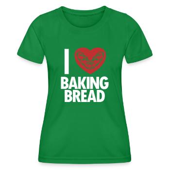 Ich liebe Brotbacken Brotbackautomat Brotteig Brot Brot - Frauen Funktions-T-Shirt - Kelly Green - Vorne - AI Model Female 172 dark (172cm)