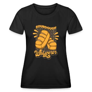 Sourdough Whisperer Bread Dough Bread Maker Bread - Women's Functional T-Shirt - black - Front - AI Model Female 172 light (172cm)