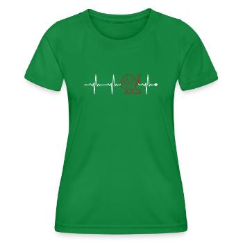 Bingo Heartbeat Daubers Professional Caller Bingo - Women's Functional T-Shirt - kelly green - Front - AI Model Female 172 dark (172cm)
