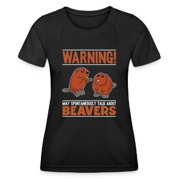 Kann spontan über Beavers North sprechen - Frauen Funktions-T-Shirt - Schwarz - Vorne - AI Model Female 172 light (172cm)
