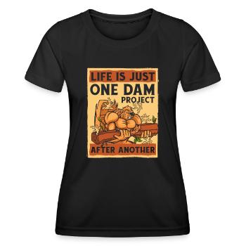 Nur ein Staudammprojekt reiht sich nach dem anderen Nordamerika - Frauen Funktions-T-Shirt - Schwarz - Vorne - AI Model Female 172 light (172cm)