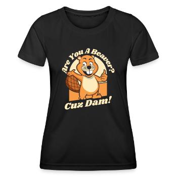 Bist du ein Biber, weil der Damm Nordamerikas Eurasier ist - Frauen Funktions-T-Shirt - Schwarz - Vorne - AI Model Female 172 light (172cm)