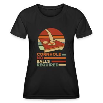 Aucune balle requise Plateaux de jeu Pouf - T-shirt sport Femme - noir - Devant - AI Model Female 172 light (172cm)