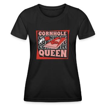 Cornhole Queen Plateau de jeu Pouf Professionnel - T-shirt sport Femme - noir - Devant - AI Model Female 172 light (172cm)