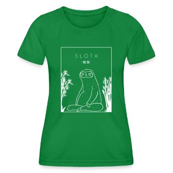 Paresseux Hanzi chinois Pilosa à gorge brune - T-shirt sport Femme - vert - Devant - AI Model Female 172 dark (172cm)