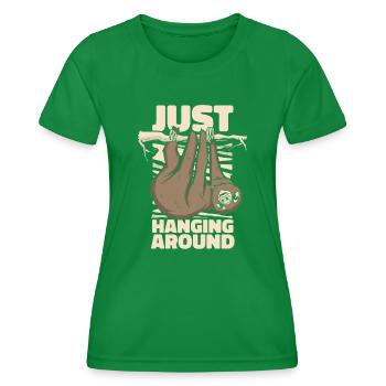Juste traîner autour du pilosa, à gorge brune - T-shirt sport Femme - vert - Devant - AI Model Female 172 dark (172cm)