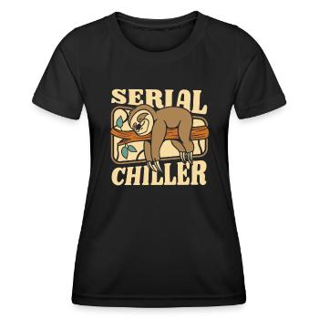Refroidisseur en série Folivora Pilosa à gorge brune - T-shirt sport Femme - noir - Devant - AI Model Female 172 light (172cm)
