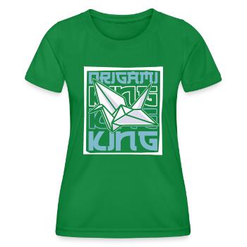 Origami King Papierkranich Falten Eule Master - Frauen Funktions-T-Shirt - Kelly Green - Vorne - AI Model Female 172 dark (172cm)